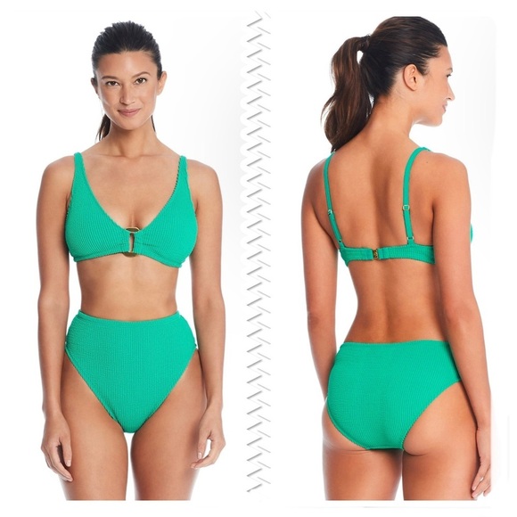 BLEU Rod Beattie Pucker Up Textured Bralette Bikini Top and Bottom Size 14 - Picture 1 of 10